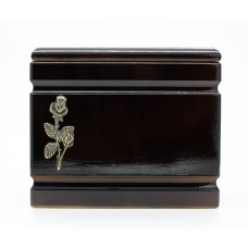 Urna fa iker rózsa fémrátéttel barna színben Urna fa iker rózsa fémrátéttel barna színben