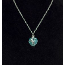 Kegyeleti ékszer virág szív alakú kék ékkővel Kegyeleti ékszer virág szív alakú kék ékkővel