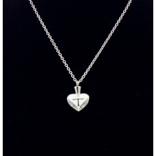 Kegyeleti ékszer szív porcelán festéssel kereszt mintával kövekkel Kegyeleti ékszer szív porcelán festéssel kereszt mintával kövekkel