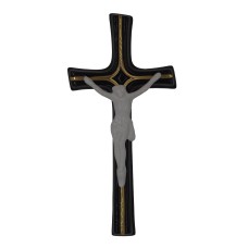 Feszület porcelán 23cm-es fekete színben Feszület porcelán 23cm-es fekete színben