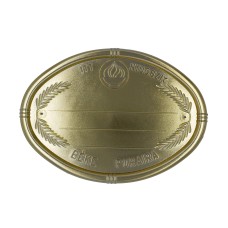 Fejfatábla műanyag fémgőzölt ovális polgári arany színben