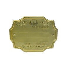 Fejfatábla műanyag fémgőzölt szögletes katolikus arany színben