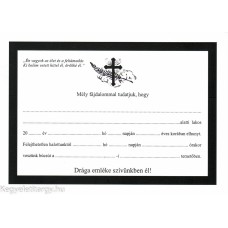 Gyászjelentés a/5 katolikus kereszt pálmalevél mintával ofszet papírból