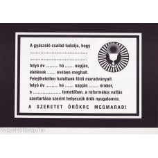 Gyászjelentés a/4 református ofszet papírból Gyászjelentés a/4 református ofszet papírból