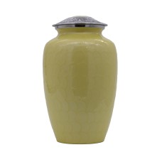 Urna fém fehér kagyló gravírozott tetővel