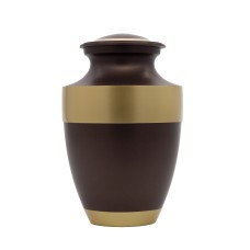 Urna fém matt barna széles arany övvel Urna fém matt barna széles arany övvel