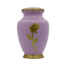 Urna fém rózsaszín gravírozott rózsa mintával Urna fém rózsaszín gravírozott rózsa mintával