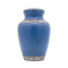 Urna fém kobaltkék gravírozott övvel Urna fém kobaltkék gravírozott övvel