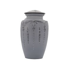 Urna fém fehér gravírozott