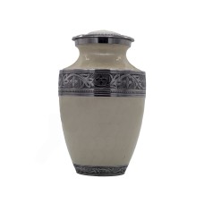 Urna fém fehér kagyló gravírozott