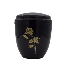 Urna fém fekete rózsa mintával Urna fém fekete rózsa mintával