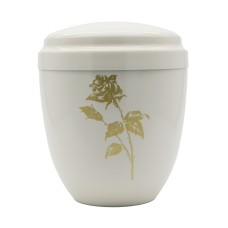 Urna fém fehér rózsa mintával Urna fém fehér rózsa mintával