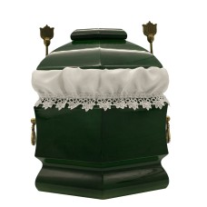 Urna fa hatszög alakú mélyzöld