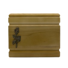 Urna fa iker rózsa fémrátéttel natúr színben Urna fa iker rózsa fémrátéttel natúr színben