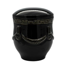 Urna kerámia aranyozott füzéres fekete Urna kerámia aranyozott füzéres fekete