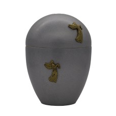 Urna kerámia angyal fémrátéttel Urna kerámia angyal fémrátéttel