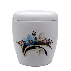 Urna kerámia kézzel festett kála mintával Urna kerámia kézzel festett kála mintával