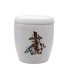 Urna kerámia kézzel festett kereszt mintával Urna kerámia kézzel festett kereszt mintával