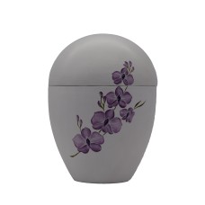 Urna kerámia kézzel festett orchidea mintával fehér Urna kerámia kézzel festett orchidea mintával fehér