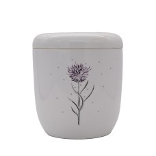 Urna kerámia kézzel festett imola mintával fehér Urna kerámia kézzel festett imola mintával fehér