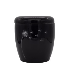 Urna kerámia kézzel festett pitypang mintával fekete Urna kerámia kézzel festett pitypang mintával fekete