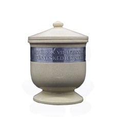 Urna kerámia mázas ón díszes gyertyás bézs Urna kerámia mázas ón díszes gyertyás bézs