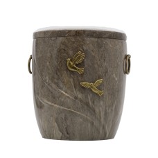 Urna kompozit ívelt barna angyalos/galambos Urna kompozit ívelt barna angyalos/galambos