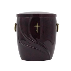 Urna kompozit ívelt bordó keresztes Urna kompozit ívelt bordó keresztes