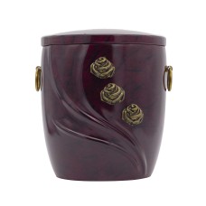 Urna kompozit ívelt bordó rózsás Urna kompozit ívelt bordó rózsás