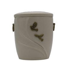 Urna kompozit ívelt fehér márvány rózsás Urna kompozit ívelt fehér márvány rózsás