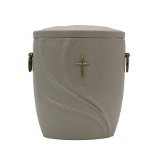 Urna kompozit ívelt fehér márvány keresztes Urna kompozit ívelt fehér márvány keresztes