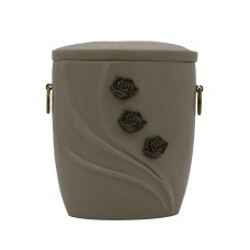 Urna kompozit ívelt fehér márvány rózsás Urna kompozit ívelt fehér márvány rózsás