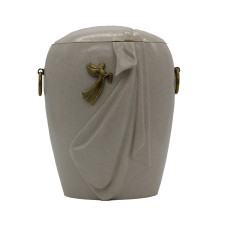 Urna kompozit gyászfátyol fehér márvány angyalos/galambos