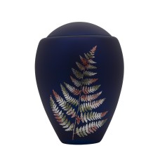 Exkluzív matt fekete üvegopál urna páfrány mintával Exkluzív matt fekete üvegopál urna páfrány mintával