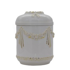 Zsolnay füzéres urna fehér színben arany mintával Zsolnay füzéres urna fehér színben arany mintával